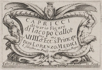 KG 10818
<br/>
Titelblad: Capricci ("Capricci")
<br/>
<em>Callot, Jacques (1592 - 1635)</em>